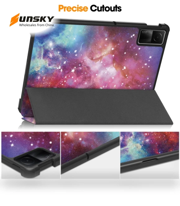 3-Fold Holder Smart Leather Tablet Case for Xiaomi Redmi Pad SE — Protective Cases, Xiaomi