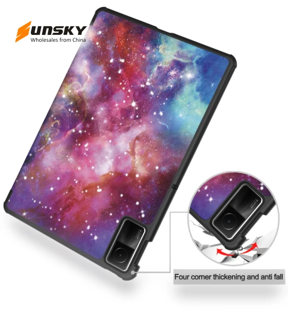 3-Fold Holder Smart Leather Tablet Case for Xiaomi Redmi Pad SE — Protective Cases, Xiaomi