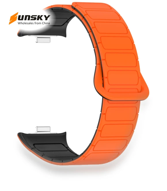 Dual Color Strong Magnetic Buckle Silicone Watch Band — Fitness Bands, Xiaomi