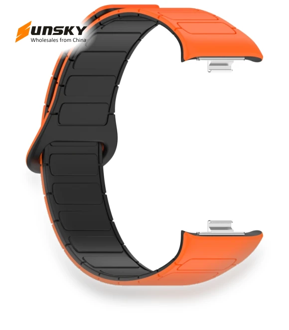 Dual Color Strong Magnetic Buckle Silicone Watch Band — Fitness Bands, Xiaomi