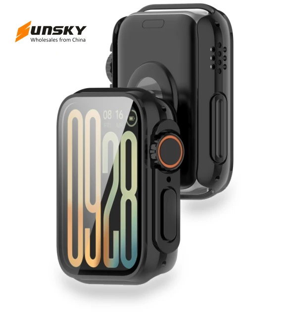 Tempered Film Integrated PC Watch Protective Case for Xiaomi Smart Band 9 Pro — Smartwatch Accessories, Xiaomi