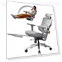 Ergonomic Chair with Adjustable Backrest, Armrest, Headrest, and Footrest - Grey — Back & Seat Cushions, NEWTRAL