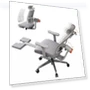 Ergonomic Chair with Footrest, Auto-Following Backrest Headrest, Adaptive Lower Back Support - Gray — Back & Seat Cushions, NEWTRAL