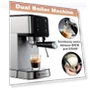 20Bar Espresso Machine with Dual Boiler & Milk Frother — Coffee & Espresso Combos, Tesslux