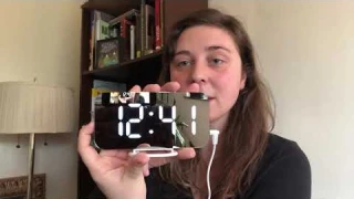SZELAM Alarm Clock for Bedroom,LED and Mirror Digital Clocks,with 2 USB Charging Ports
