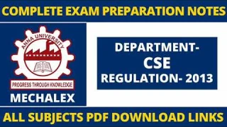 ANNAUNIVERSITY NOTES PDF LINKS | R-2013 | CSE