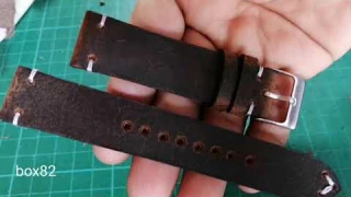 Handmade leather minimalist brown crazy horse