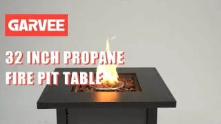 GARVEE PIONEERWORKS 32 Inch Propane Fire Pit Table 50000BTU Rectangle Fire Table