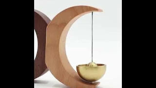 Suction Door Wind Chimes Elegant And Vintage Moon Shaped Brass Doorbell Magnetic Wood Doorbell