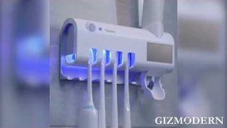 Punch-free Sterilization Toothbrush Sterilizer with Auto Toothpaste, Solar Powered & Auto Induction