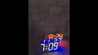 3D Digital Alarm Clock with white, red and blue  LED color #Unboxing