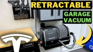 Retractable Wall-Mounted Garage Vacuum | Install and Review | Tesla Garage Setup | Giraffe Tools
