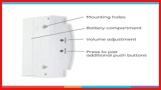 GE Wireless Doorbell Kit, Battery-Operated Receiver, 1 Push Button, 2 Melodies, 4 Volume Levels