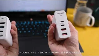 USB C Wall Charger, ITEHIL 100W 4-Port Fast PD Charger, Portable Type C Charger with Foldable Plug