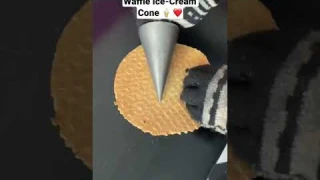 Giani Special Ice Cream Waffle Cone making | Biscuit Cone #shorts #delhi #waffle #icecreamcone