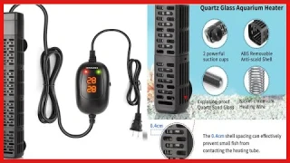 HiTauing Aquarium Heater, 50W/100W/200W/300W/500W Submersible Fish Tank Heater with Over-Temperature