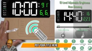 Yaboodn Large Digital Wall Clock with Remote Control