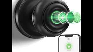 GeekTale Fingerprint Door Knob with App Smart Door Knob Biometric Door Lock with Bluetooth Keyless E