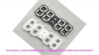 3D LED Wall Clock Modern Digital Table Desktop Alarm Clock Nightlight