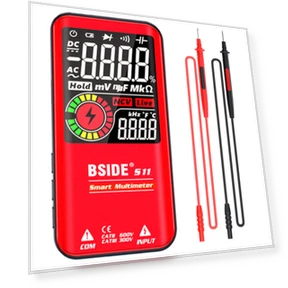 Digital Multimeter, Smart Electrician Tester, USB Charge, EBTN Color Display, T-RMS 9999 Counts, DC AC Voltage Capacitor... — Battery Testers, BSIDE