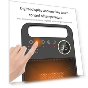 Smart Remote Control Electric Heater with LCD Display - 2000W — Portable Heating Solutions