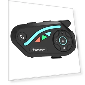 Motorcycle Helmet Headset with Intercom and AI Voice Assistant — Wireless Headsets for Powersports, Houtonsen