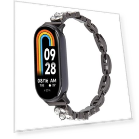 Wheat Ear Diamond Bracelet Metal Watch Band for Xiaomi Smart Band 9/8 — Smartwatch Straps, Xiaomi