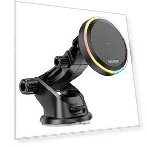 Qi 15W Car Phone Holder with RGB Magnetic Wireless Charger — Vehicle Phone Holders, ESSAGER
