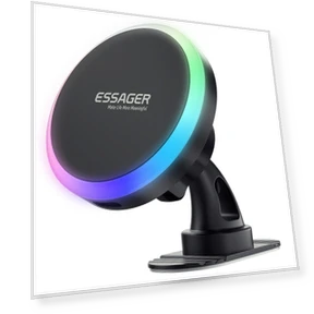 RGB Magnetic Wireless Charger Car Holder — Chargers, ESSAGER