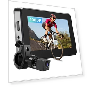 360° Rotatable Bike Rear View with 1080p HD Display — Mirrors