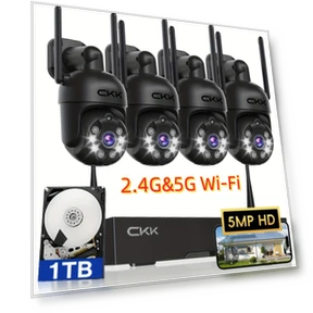 3K Wireless Security System with 4 PTZ Cameras — Smart Home Security