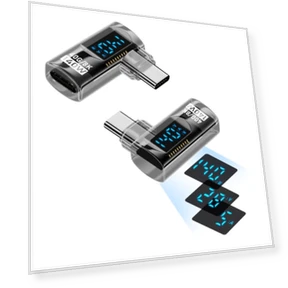 Smart Digital Display Side Bend Charging Adapter — Chargers & Adapters