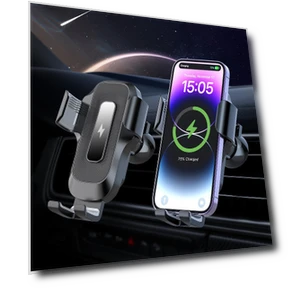 15W Fast Charging Auto Clamping Car Phone Holder Wireless Charger — Vehicle Power Solutions