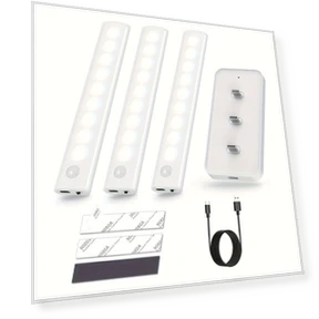 Dimmable Wireless LED Closet Light with Motion Sensor - 3 Pieces — Step Lights