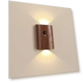 Modern Wooden USB Rechargeable Motion Sensor Wall Light — Wall Lighting
