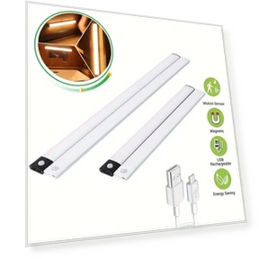 LED Motion Sensor Under Cabinet Closet Light USB Rechargeable Kitchen Lamp Strip — Under-Cabinet Lights