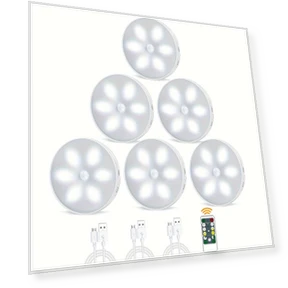 LED Closet Light with Motion Sensor, Wireless USB Rechargeable, Dimmable — Under-Cabinet Lights
