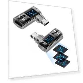 Smart Digital Display Side Bend Charging Adapter — Chargers & Adapters