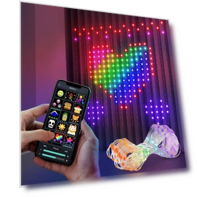 Smart Curtain Light with App, 400RGB Programmable LED for Outdoor Party Decoration — Outdoor Light Projectors