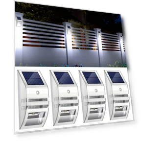 Stainless Steel Metal Solar Deck Lights with Motion Sensor — Outdoor Security & Flood Lighting