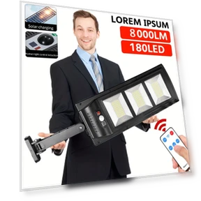 Solar LED Wall Light with Motion Sensor - 8000lm, 6500k, Waterproof Outdoor Security Lamp — Outdoor Security & Flood Lighting