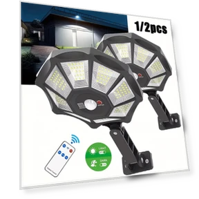 Solar-powered Motion Sensor Wall Light - 168 LED Outdoor Security — Outdoor Security & Flood Lighting