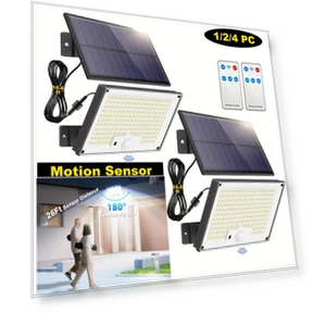 Solar Outdoor Lights with Motion Sensor and Remote Control — Outdoor Security & Flood Lighting