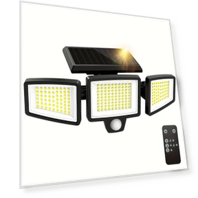 3-head Solar Outdoor Motion Sensor Light with Remote Control — Outdoor Security & Flood Lighting, Iseyyox