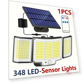 Solar Lights Outdoor, 348 LED Motion Sensor Lights With Remote Control — Outdoor Security & Flood Lighting