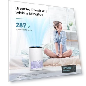 Air Purifier for Bedroom and Home with Sleep Mode and Speed Control — Electrostatic Air Purifiers, AROEVE
