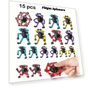 Colorful Deformable Chain Fidget Spinner Robot Toy — Stress Relievers