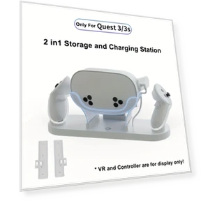 Dual-slot VR Charging Dock for Headset & Controller with LED Indicator — VR Headsets