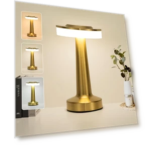 LED Table Lamp with Touch Sensor - Rechargeable, Adjustable Brightness, Portable Night Light — Desk & Table Lighting