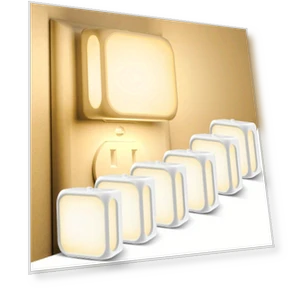 Dusk to Dawn Sensor Night Light Set - Adjustable Brightness, Soft White — Night Lights
